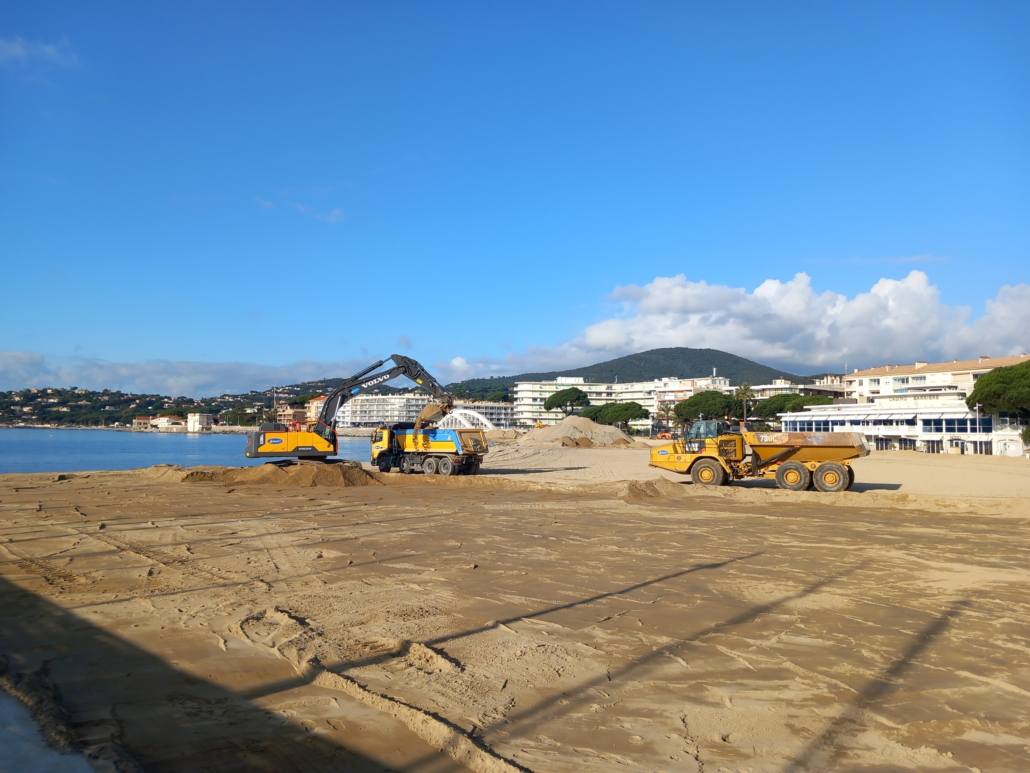 Travaux maritimes - Sainte-Maxime - Rechargement de plage